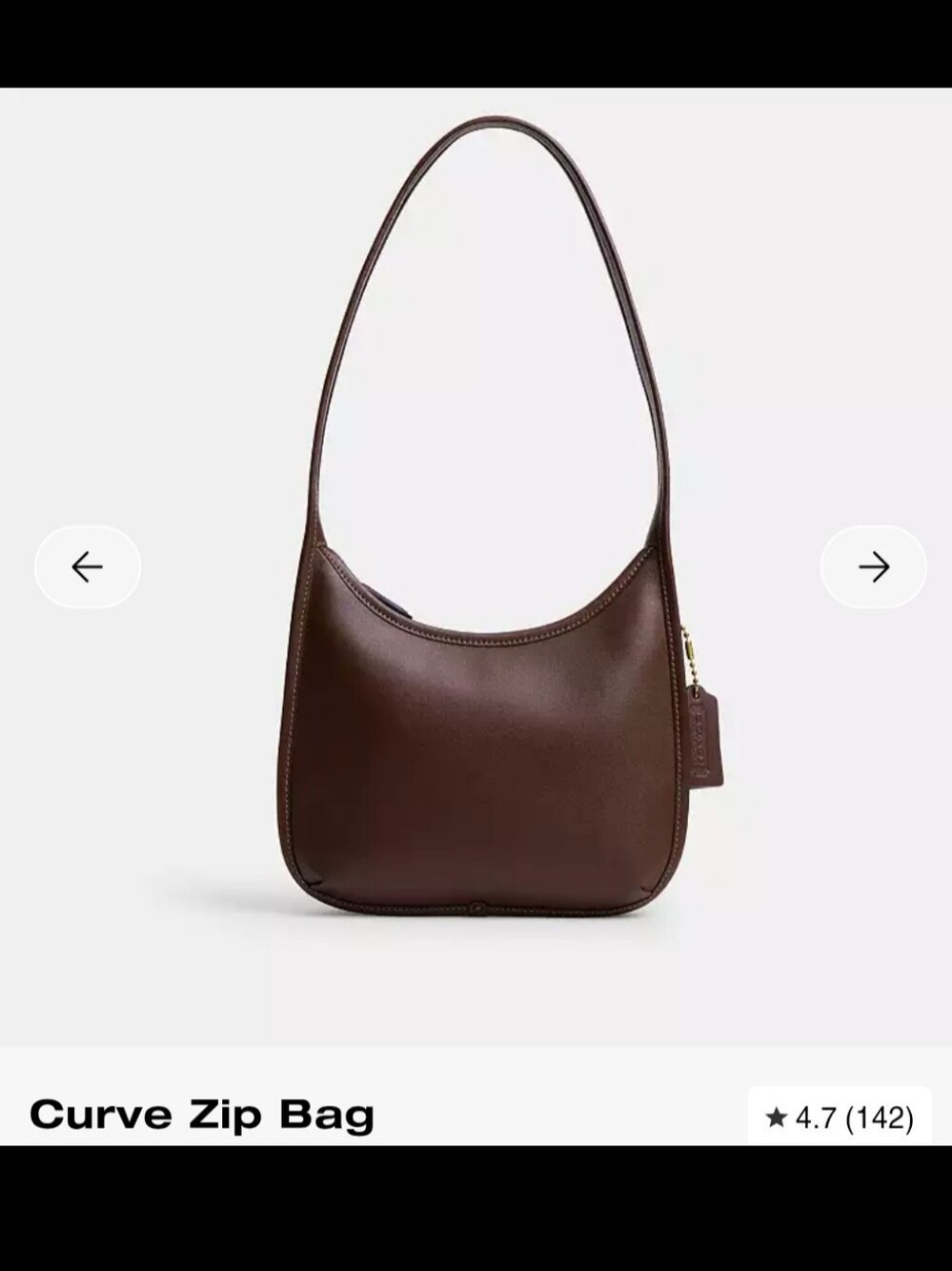 Coach Curve Zip Shoulder Bag in Maple